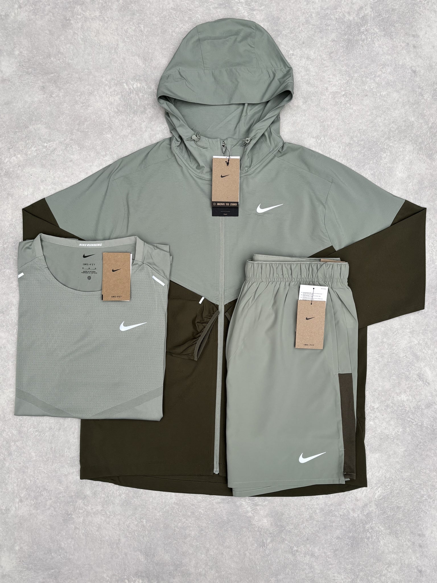 3-delige Nike Shortset Olijfgroen